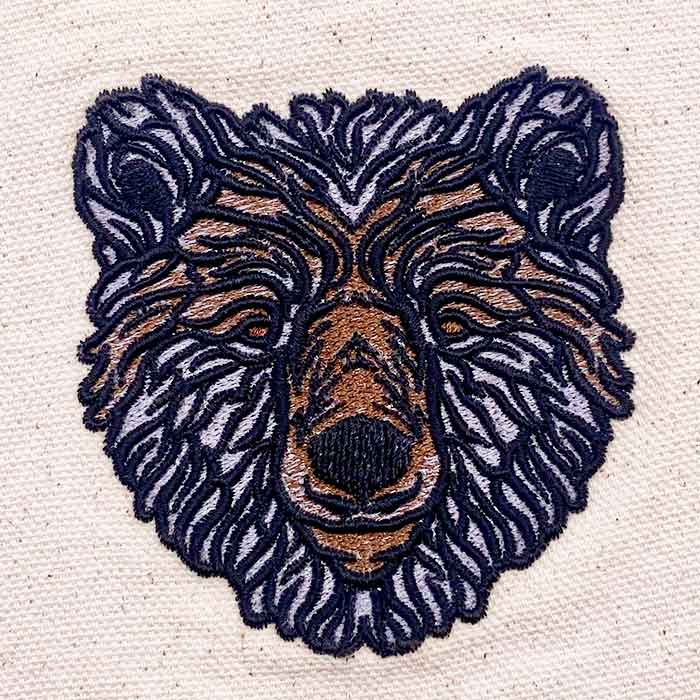 AF-Black-Bear_sewout | Embroidery Legacy Black bear face embroidery design