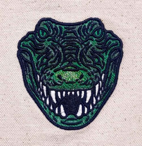 crocodile face embroidery design