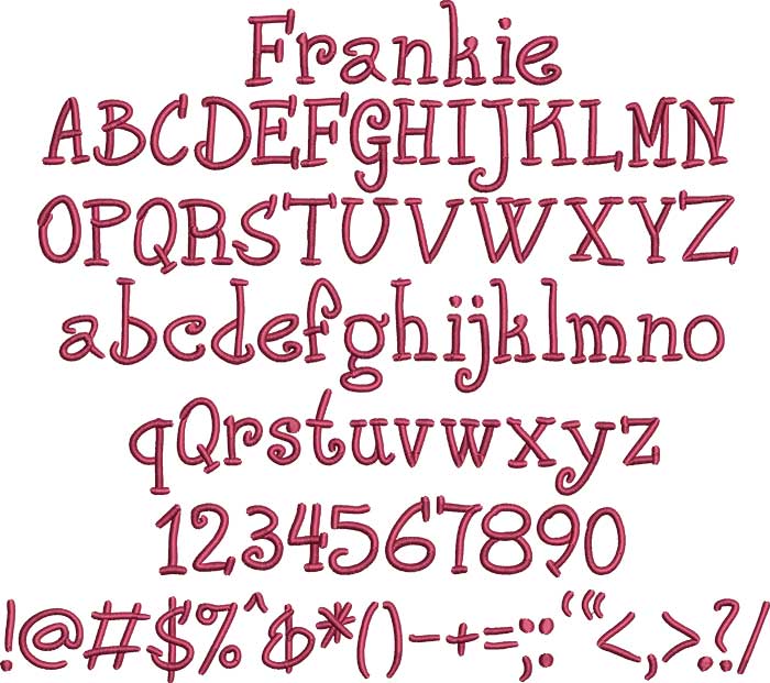 Frankie | Embroidery Legacy Frankie BX embroidery font