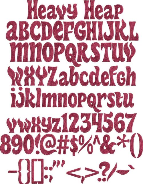 Heavy Heap BX embroidery font