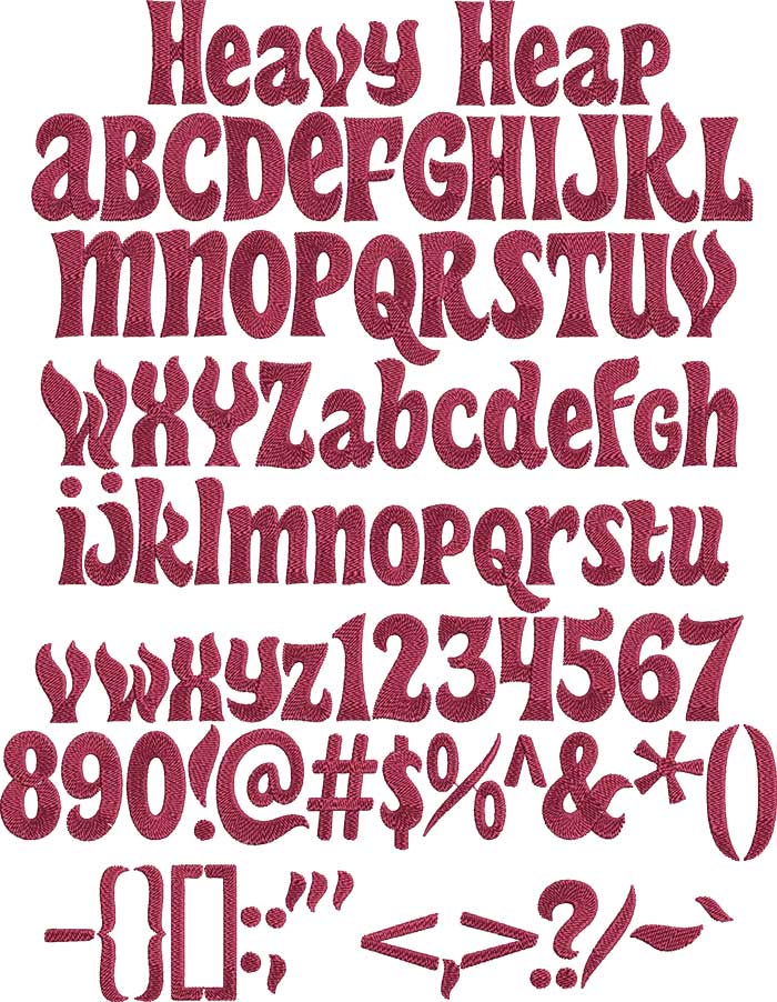 HeavyHeap | Embroidery Legacy Heavy Heap BX embroidery font