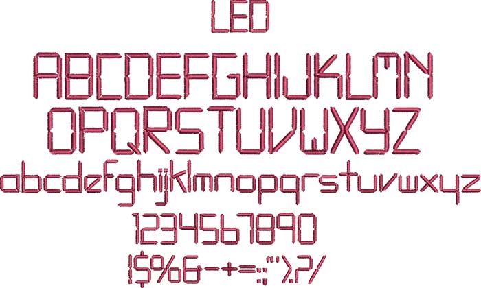 LED | Embroidery Legacy Led 20mm BX embroidery font