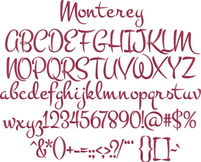 Monterey | Embroidery Legacy Monterey Bx Embroidery Font