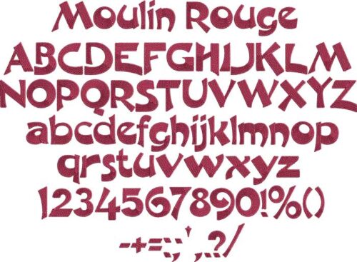 Moulin Rouge BX embroidery font