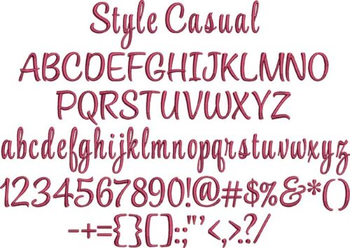 Style Casual BX embroidery font