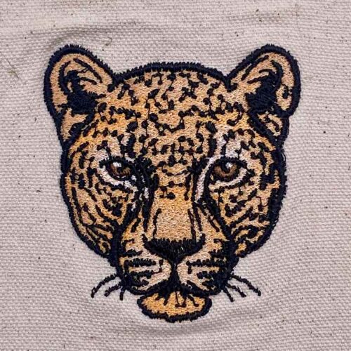 Leopard face embroidery design