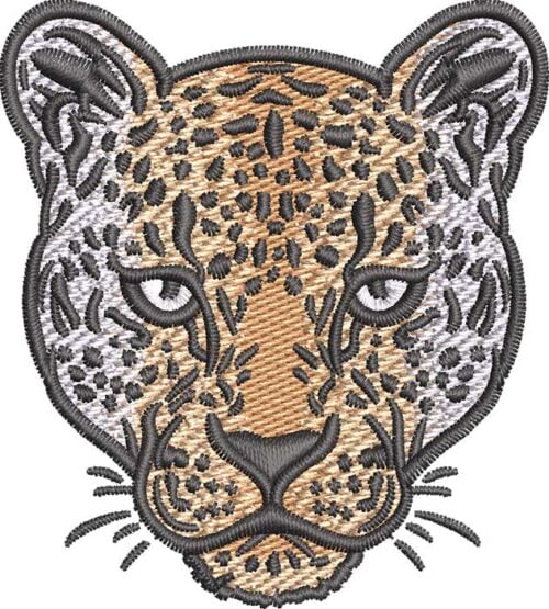 Leopard Face Embroidery Design