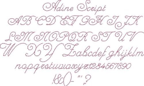 Adine Script 10mm BX embroidery font