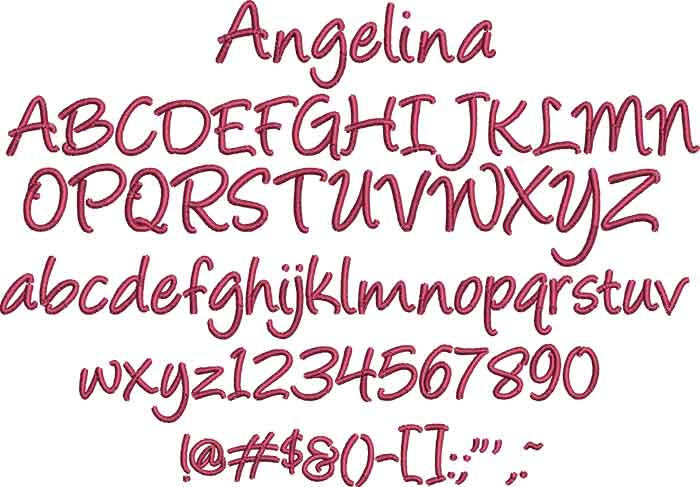 Angelina | Embroidery Legacy Angelina BX embroidery font