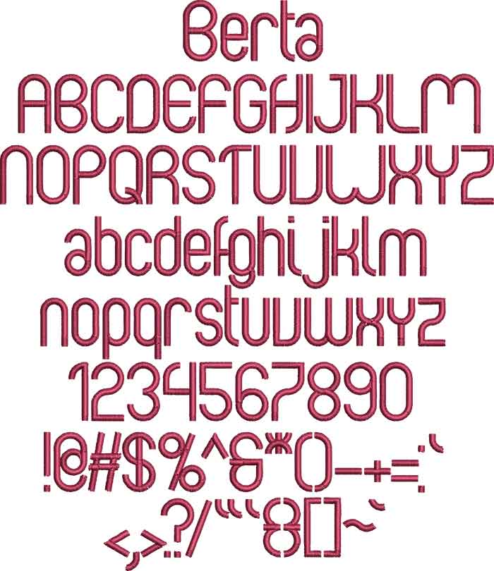 Berta | Embroidery Legacy Berta BX embroidery font