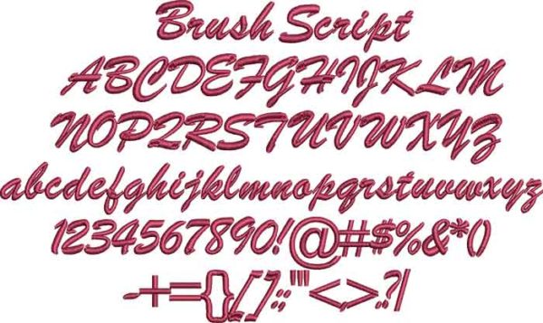 BX Embroidery Font: Brush Script | Embroidery Legacy