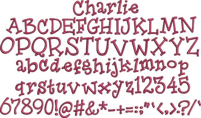 Charlie | Embroidery Legacy Charlie BX embroidery font