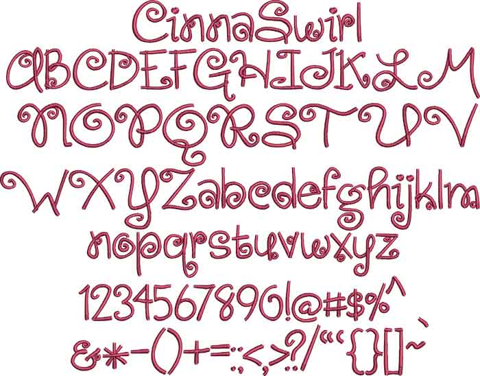 CinnaSwirl | Embroidery Legacy CinnaSwirl BX embroidery font