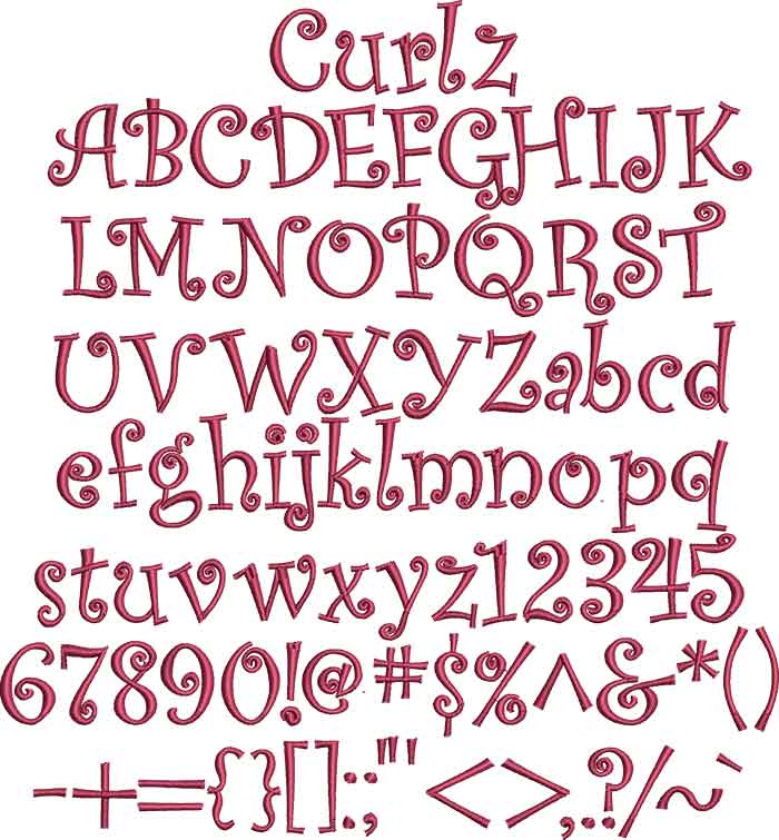 Curlz | Embroidery Legacy Curlz BX embroidery font