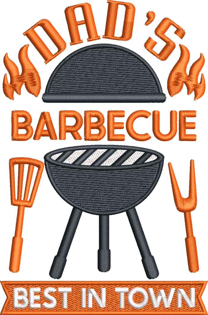 Dad's barbecue embroidery design