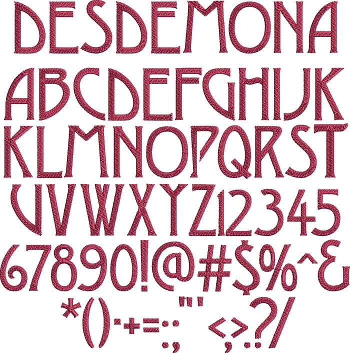 Desdemona | Embroidery Legacy Desdemona BX embroidery font