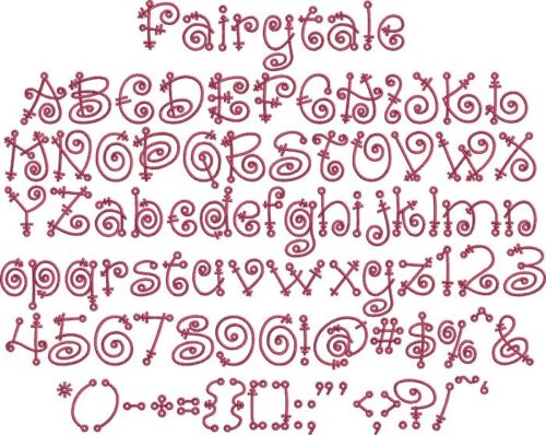 Fairytale BX embroidery font