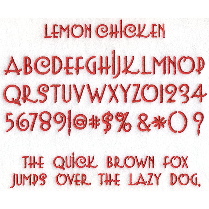 LemonChicken | Embroidery Legacy Lemon Chicken BX Native Font