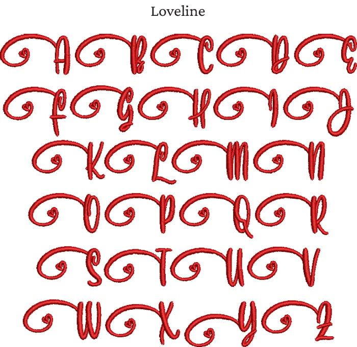 Loveline | Embroidery Legacy MGM Loveline BX Native Embroidery Font