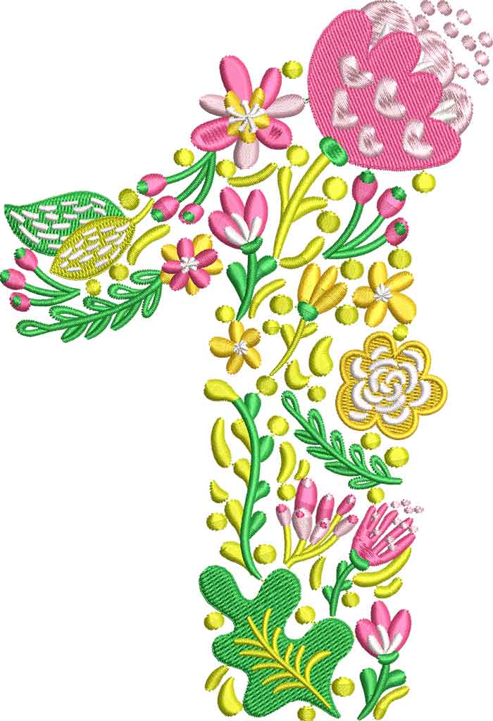 1 | Embroidery Legacy Summer Flowers Font 1 embroidery design