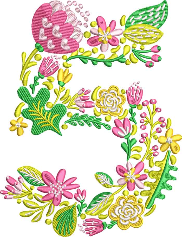 5 | Embroidery Legacy Summer Flowers Font 5 embroidery design
