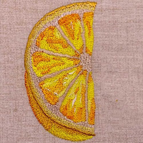 Lemon slice embroidery design
