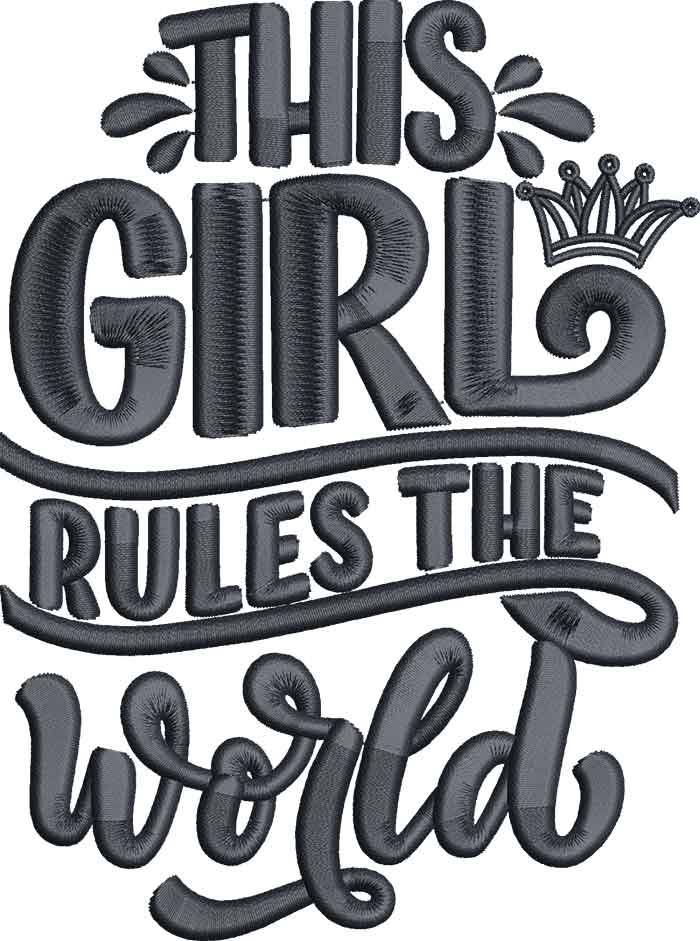 Funny-Sayings_26 | Embroidery Legacy This girl rules the world embroidery design