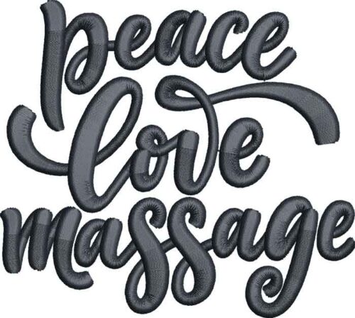 Peace Love Massage Embroidery Design