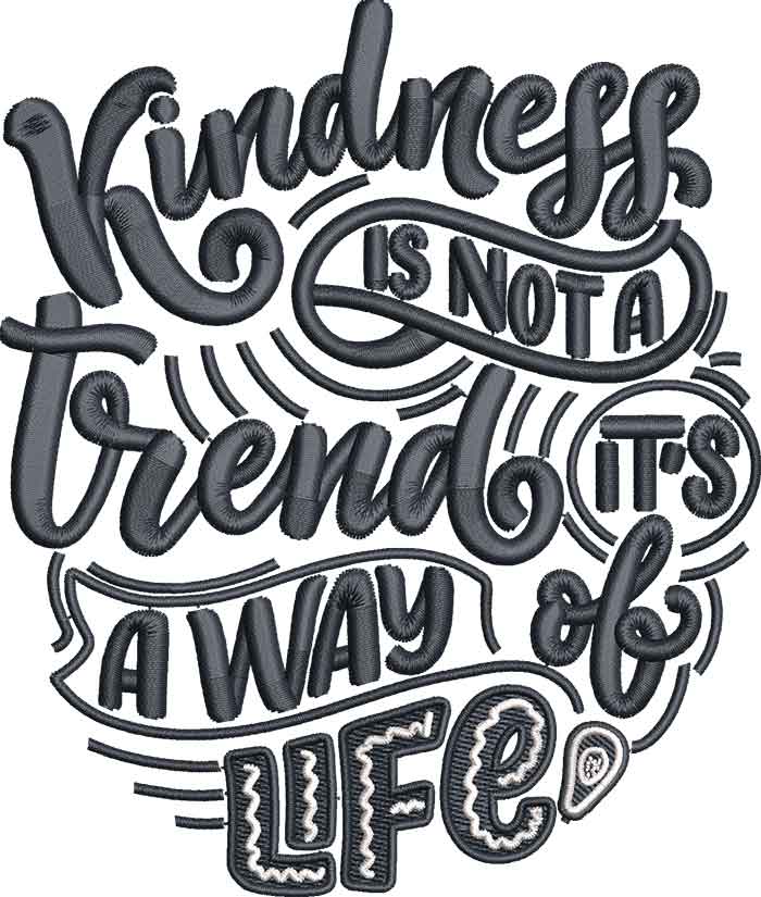 FunnySayings_16 | Embroidery Legacy Kindness isn't a trend embroidery design