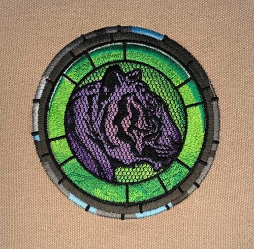 Tiger medallion embroidery design