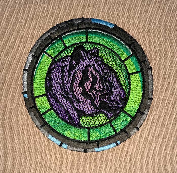 F-5739TigerMedalion_sewout | Embroidery Legacy Tiger medallion embroidery design