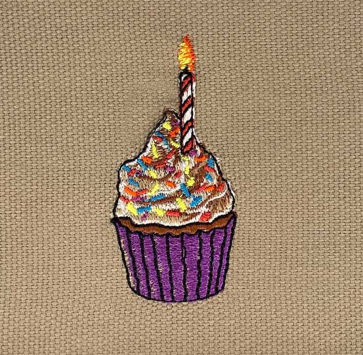 L-8403BirthdayCupcake_sewout | Embroidery Legacy Birthday cupcake embroidery design
