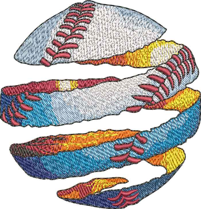 L-8410TearBaseball_L | Embroidery Legacy Tear Base ball Embroidery Design