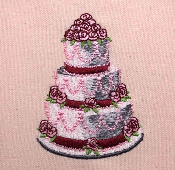 L-8428WeddingCake_Sewout | Embroidery Legacy Wedding cake embroidery design