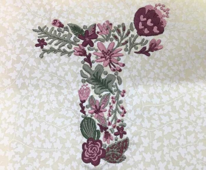 summer flowers esa font sew out
