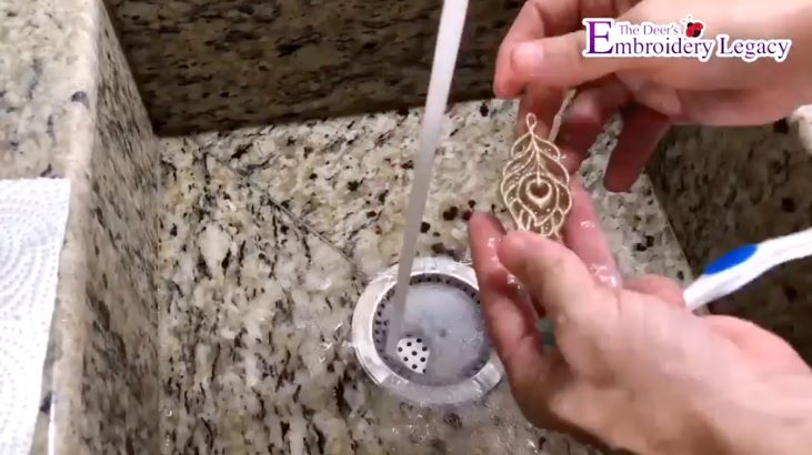 toothbrush embroidery earrings