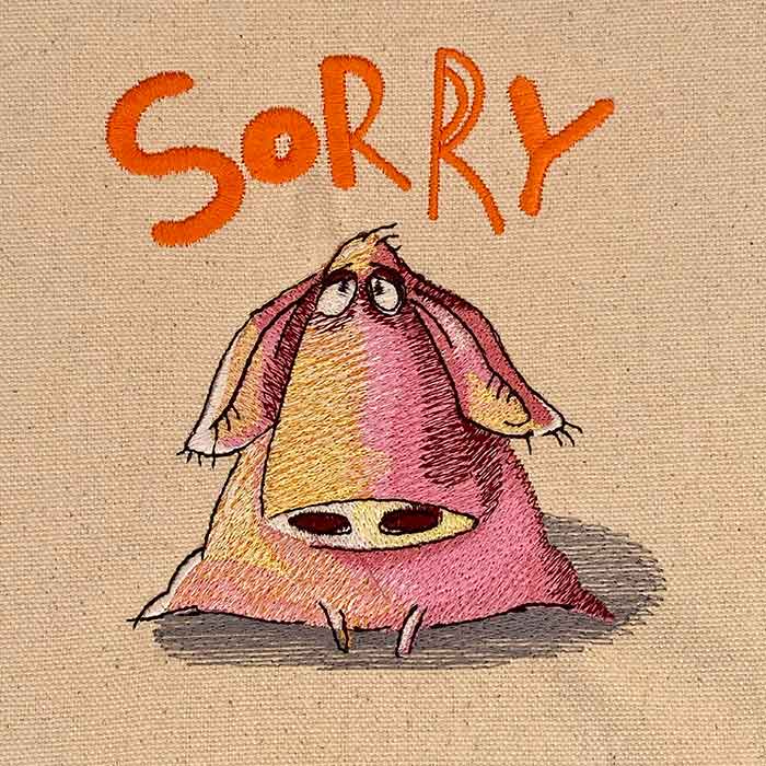 FP2_sorry | Embroidery Legacy Funny Pigs Sorry embroidery design