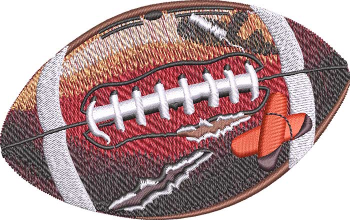 L-8485TornFootball_L | Embroidery Legacy Torn Football L Embroidery Design