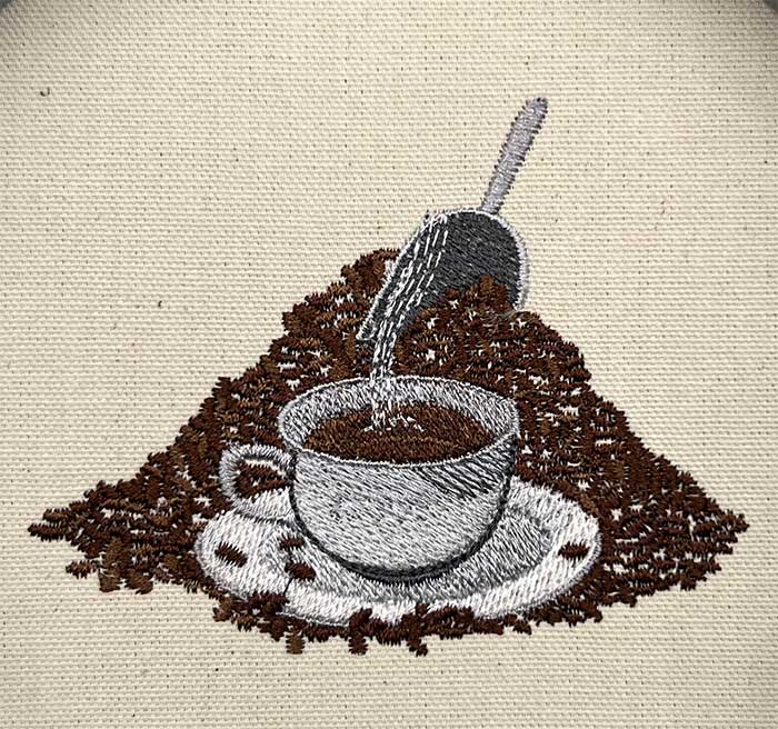 A-0618CoffeeMugandBeans_sewout | Embroidery Legacy mug and coffee beans embroidery design