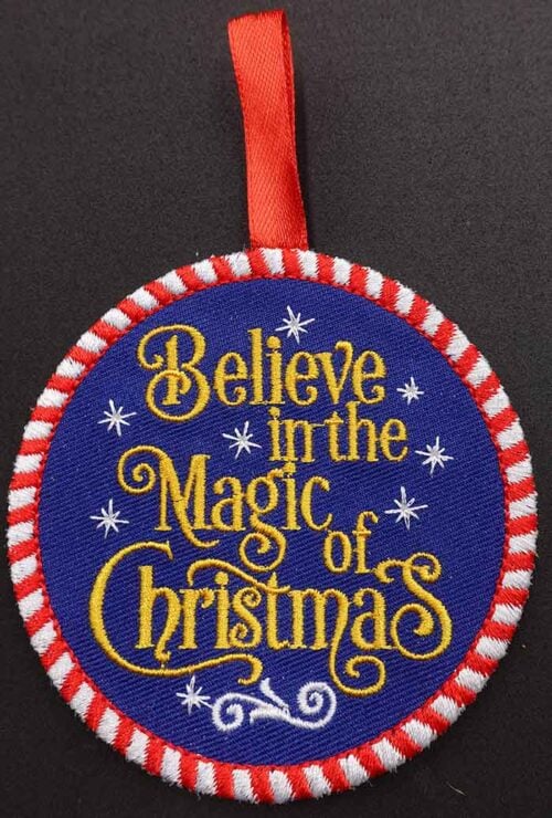 believe in the magic ornament embroidery design