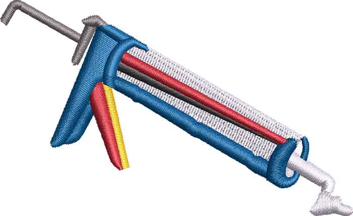 E-4944CaulkingGun_L | Embroidery Legacy caulking gun embroidery design