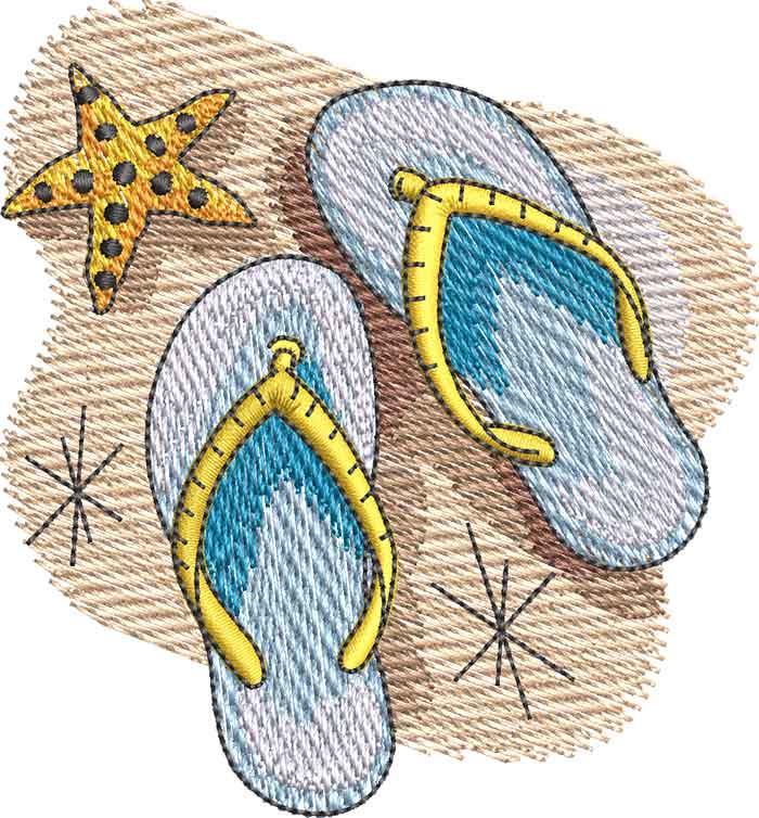 L-8474WatercolorFlipFlops_L | Embroidery Legacy Watercolor Flip Flops L Embroidery Design