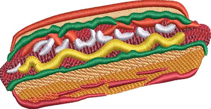 L-8508WatercolorHotDog_L | Embroidery Legacy Water-colour hot dog embroidery design