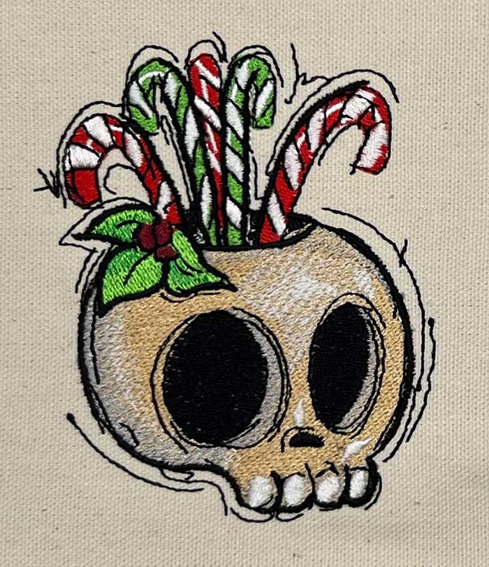 SkeletonHoliday3 | Embroidery Legacy skeleton holiday embroidery design