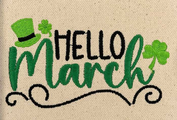 HelloMarch | Embroidery Legacy Hello March embroidery design
