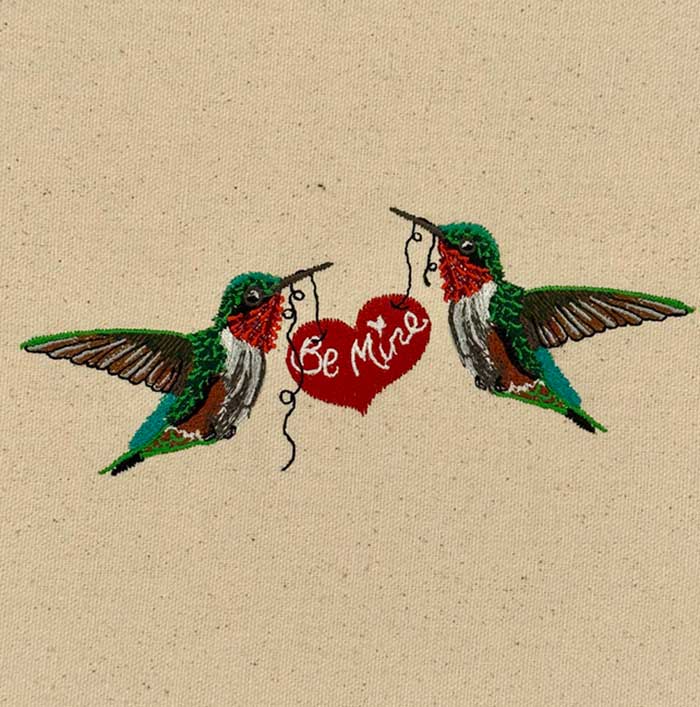 HummingbirdsBeMine | Embroidery Legacy Hummingbirds be mine embroidery design