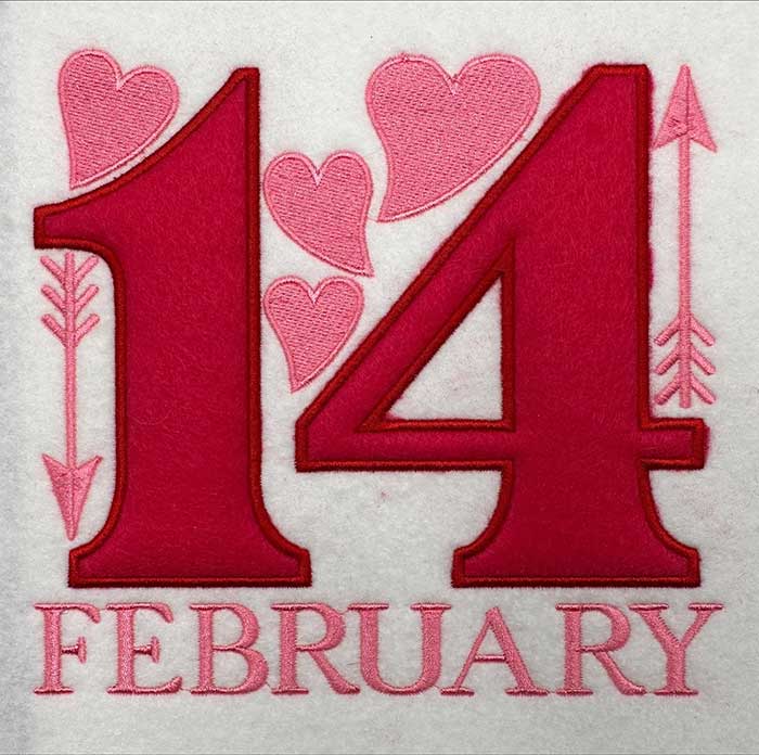 February14 | Embroidery Legacy February 14 applique embroidery design