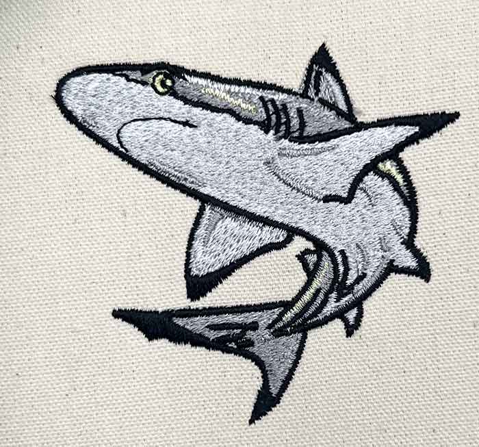 L-8611SharkSwimming_sewout | Embroidery Legacy shark swimming embroidery design