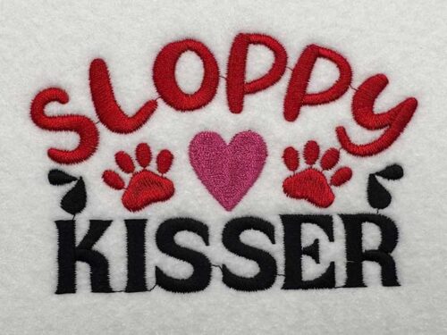 Sloppy kisser embroidery design