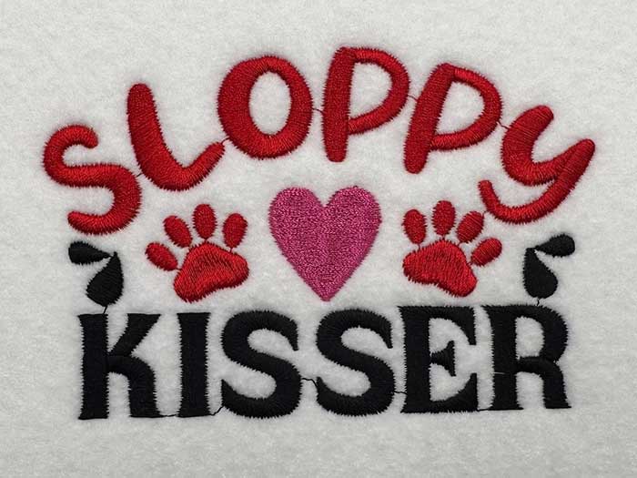 SloppyKisser_sewout | Embroidery Legacy Sloppy kisser embroidery design